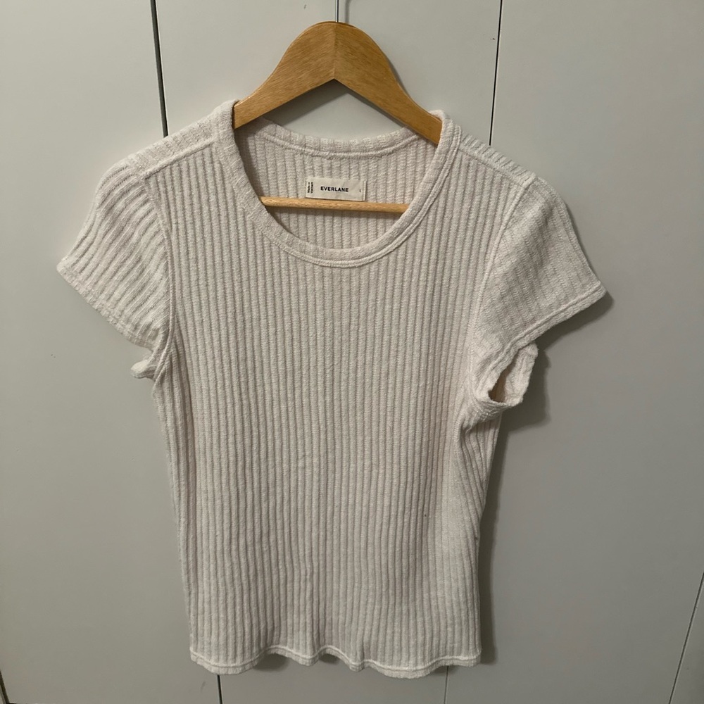 Everlane The Cozy Rib Tee in Bone